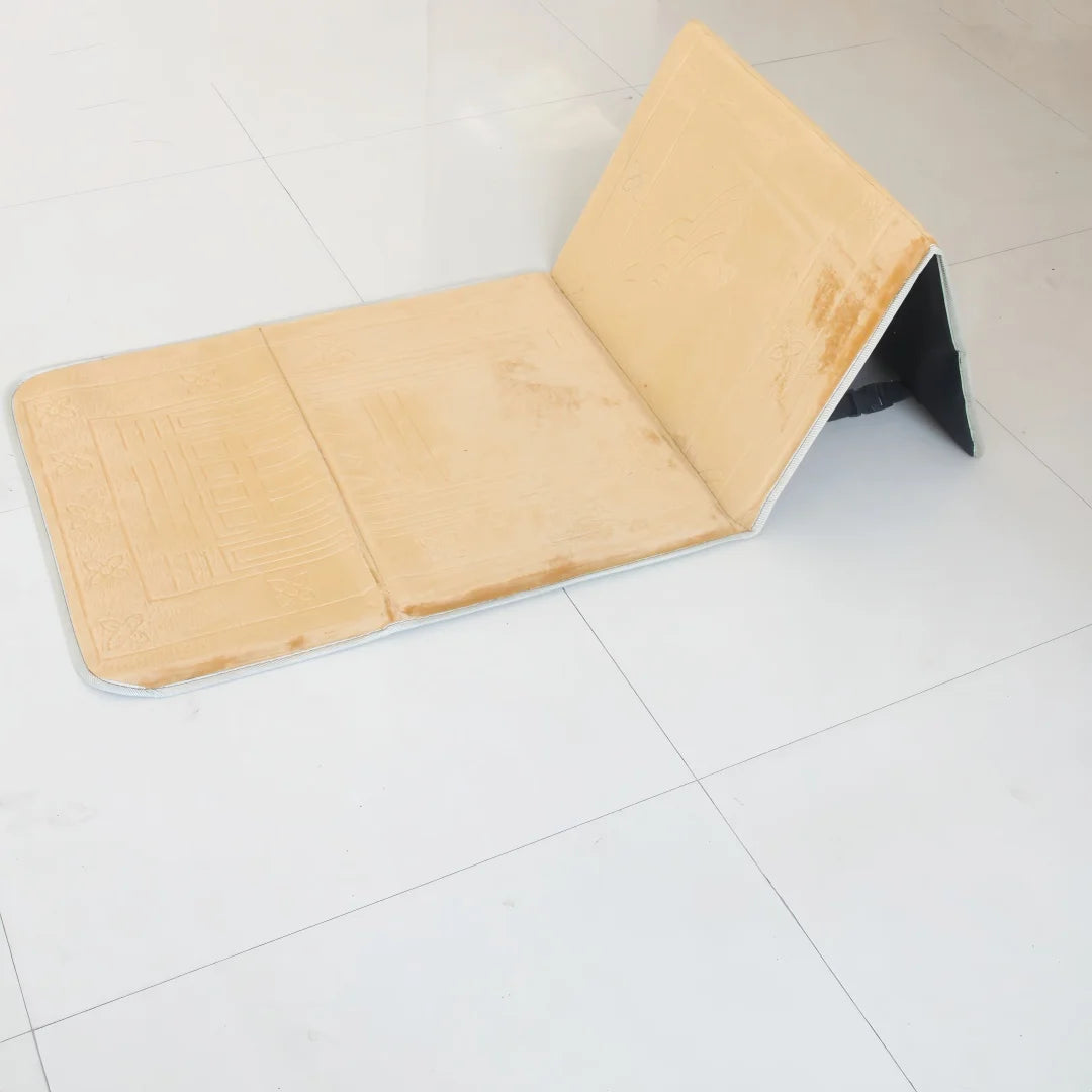 tapis prière musulman pliable velours antidérapant gris blanc moderne voyage usage intérieur extérieur İslam