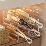 rangement porte accessoires coiffure transparent moderne fixation murale étagères empilables salon salle bain