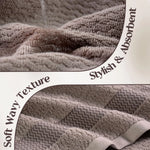 serviettes toilette coton ondulées gris modernes salle bain durable machine laver 34x74cm anneaux murales