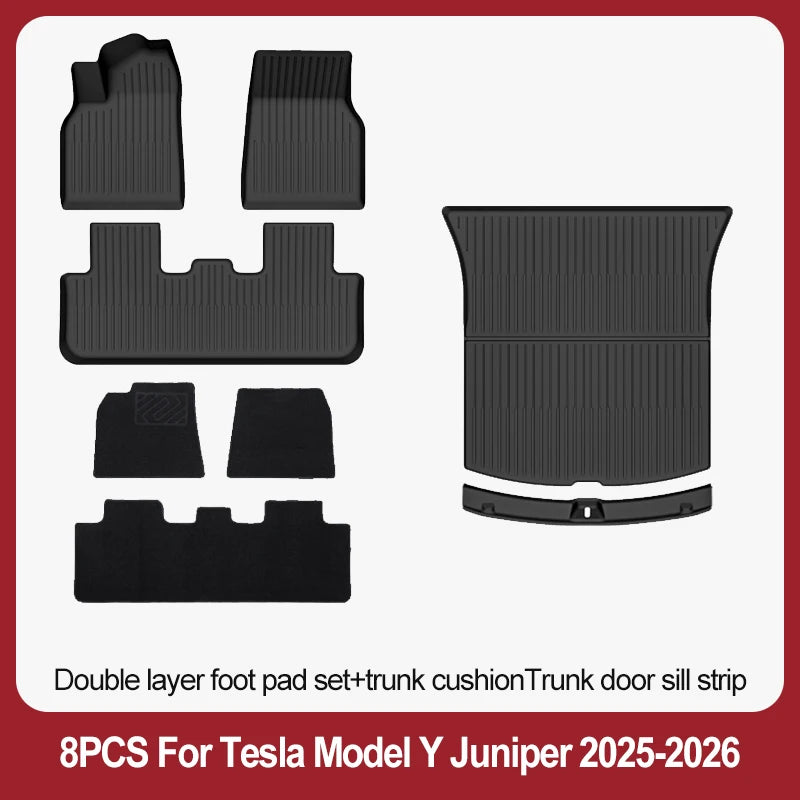 tapis sol voiture tesla model noir rayures horizontales moderne résistants lusure 10pcs sets