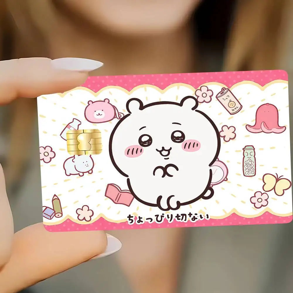 autocollants carte credit dessin anime kawaii motifs alimentaires bordures colorées