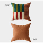 taies d'oreiller décoratives rayées contemporain bleu rouge beige marron vert orange polyester respectueux environnement