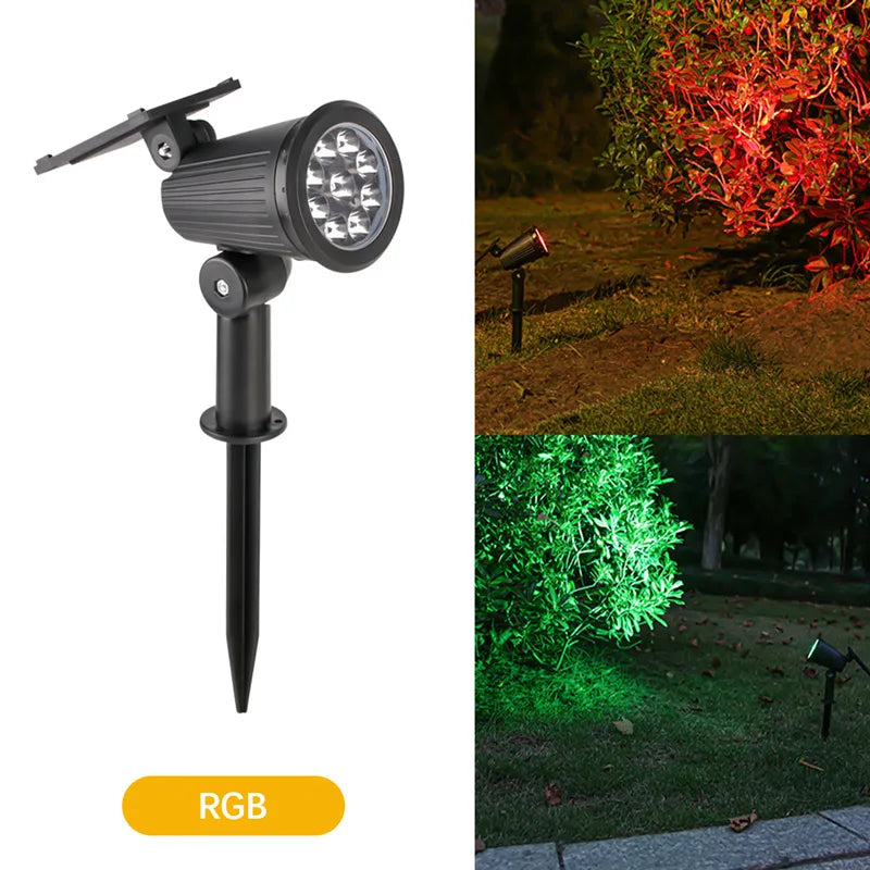 projecteurs solaires extérieurs led réglables jardin moderne jaune violet minimaliste