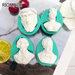 moules silicone bustes sculptés classiques aromathérapie gypse résine époxy decoration gâteau blanc vert