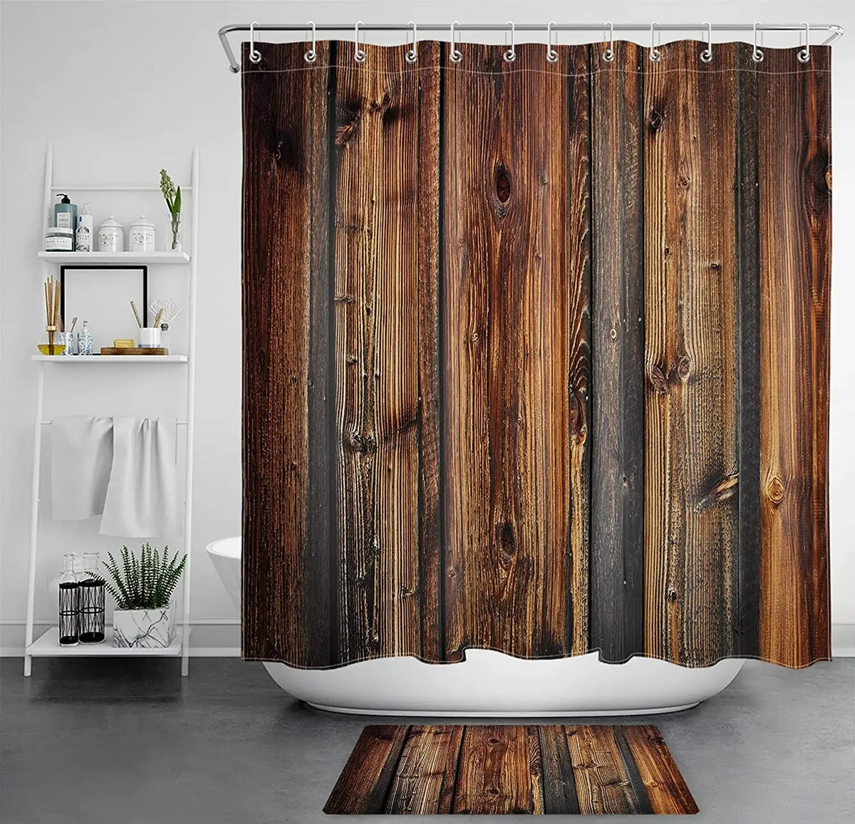 rideau douche moderne polyester métalliques couleurs vives motifs géométriques blanc gris bleu vert orange
