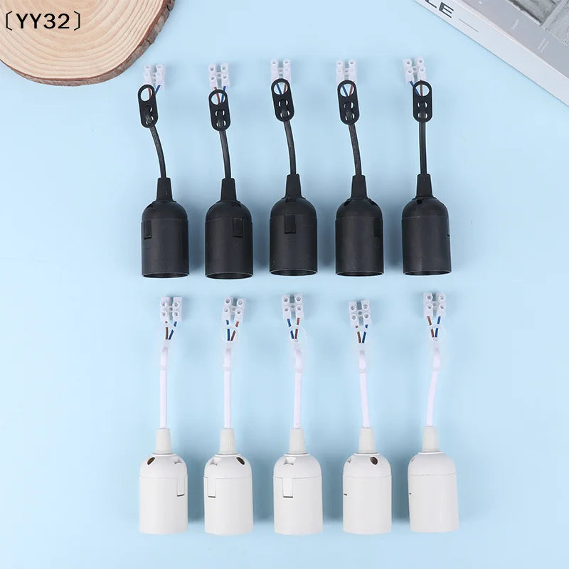 connecteurs électriques e27 blanc noir moderne clips câble boutons fermeture rond lisses opaques