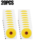 sticker mural adhésif fleur tournesol jaune rouge noir décoration murale antiparasitaire 10pcs 20pcs 30pcs