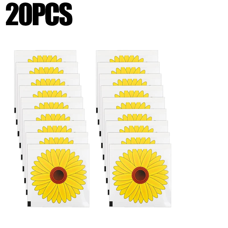 sticker mural adhésif fleur tournesol jaune rouge noir décoration murale antiparasitaire 10pcs 20pcs 30pcs