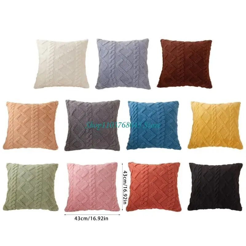 taie d'oreiller double face polyester coton bleu motif géométrique moderne adhésif 43cm 43cm
