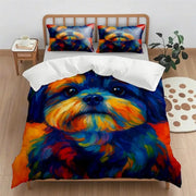 housse couette polyester motif chien canard chat roses floral ninja chambre