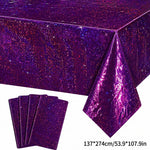 nappe paillettes violet rose argenté table festives galaxie étoiles pâques noël anniversaire mariage
