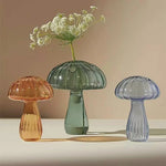 vases champignons transparents couleurs or bleu rose vert rouge jaunes moderne minimaliste
