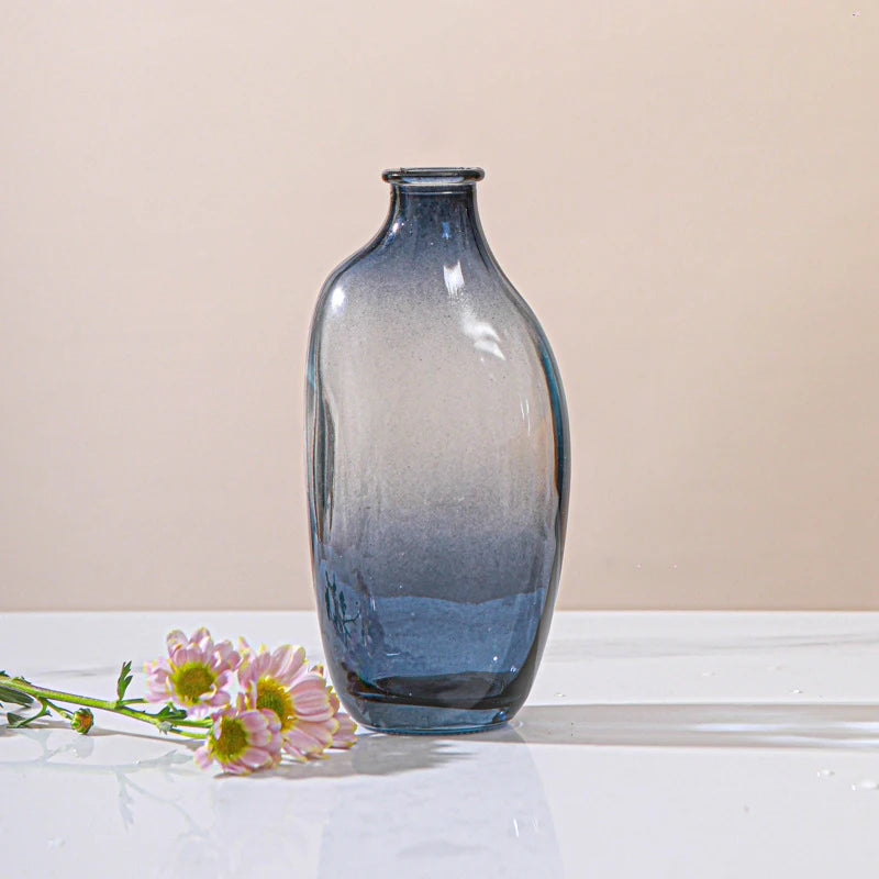 vases transparents modernes marron bleu texture ombre décoration table