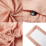 draps lit bébé coton fleurs pois blanc vert rose beige moderne élastique doux maternité