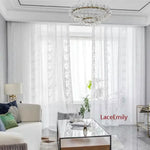 rideau blanc dentelle transparent classique haute absorption scène enfants mariageDecoration