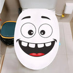 autocollants toilette souriant dessin animé blanc yeux grands ouverts larmes sourire langue sortie salle