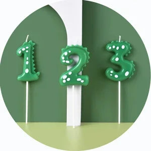 bougies chiffres vert dents crocodile sans flamme anniversaire décoration tringle numéros