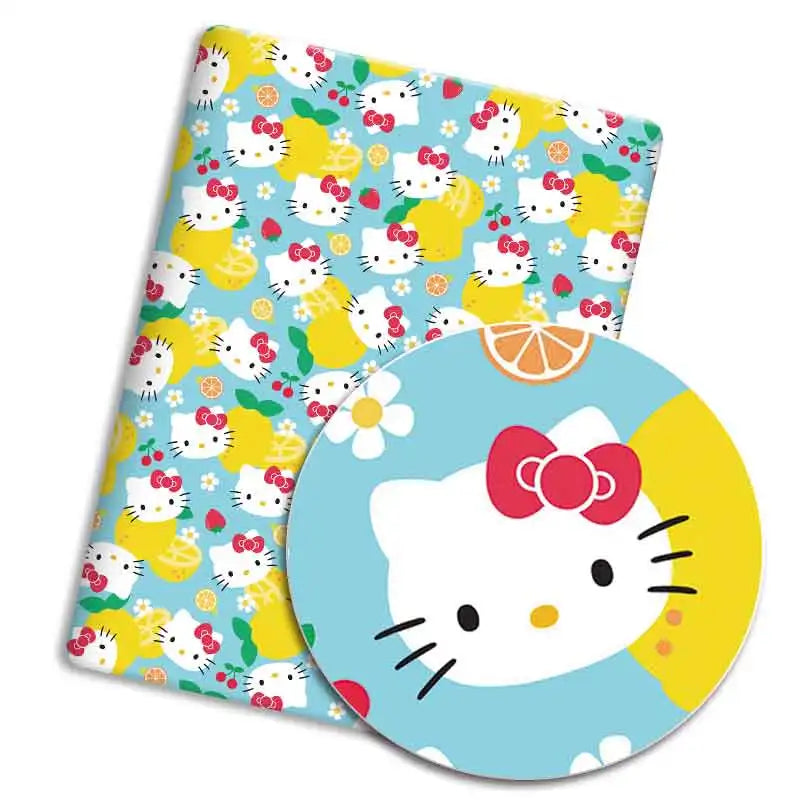 protège carte imprimé hello kitty coton polyester résistant fruits gâteaux cartoon