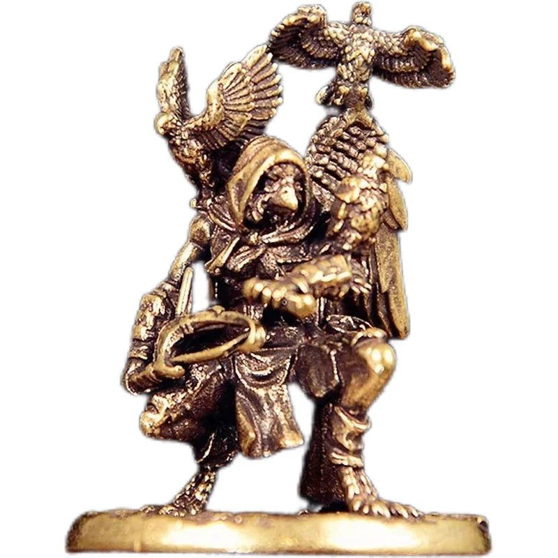 figurine bronze oiseau arc chasseur médiéval fantastique décoration intérieure sculpteur detalles