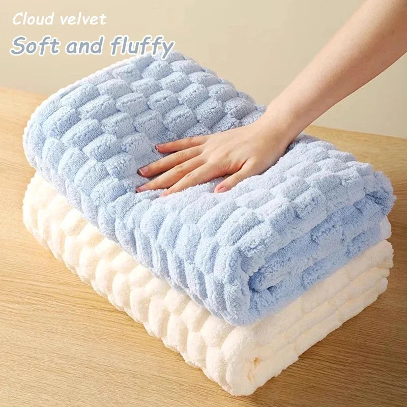 serviettes bain rapide absorption polyester plaid géométrique rose clair moderne doux