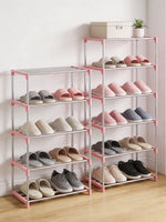 étagère chaussures empilable noir moderne rangement chaussures baskets bottes sacs pvc structure métallique panneaux