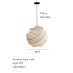 Suspension lumineuse soie beige clair rayures horizontales moderne cuisine salon chambre