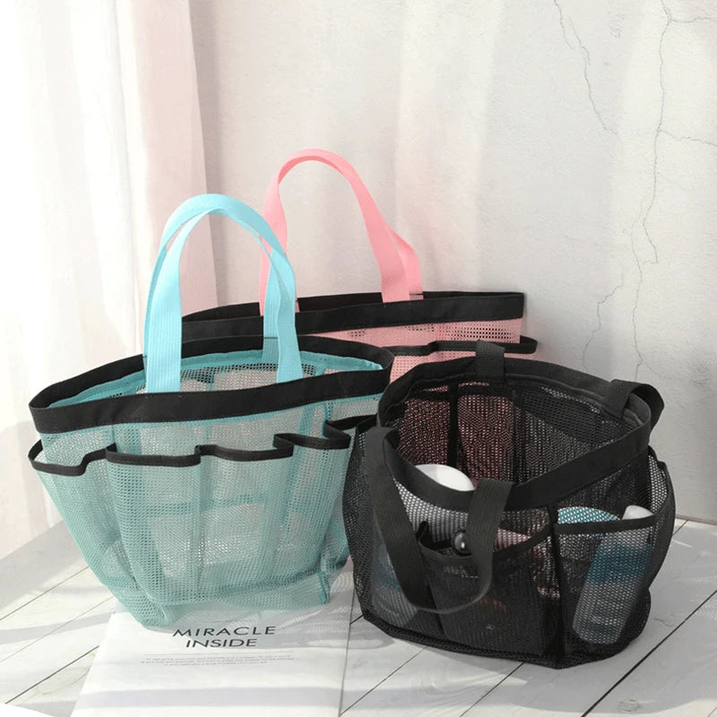 sac bain trousse toilette polyestère multiple poches transparent utilitaire voyage salle bain
