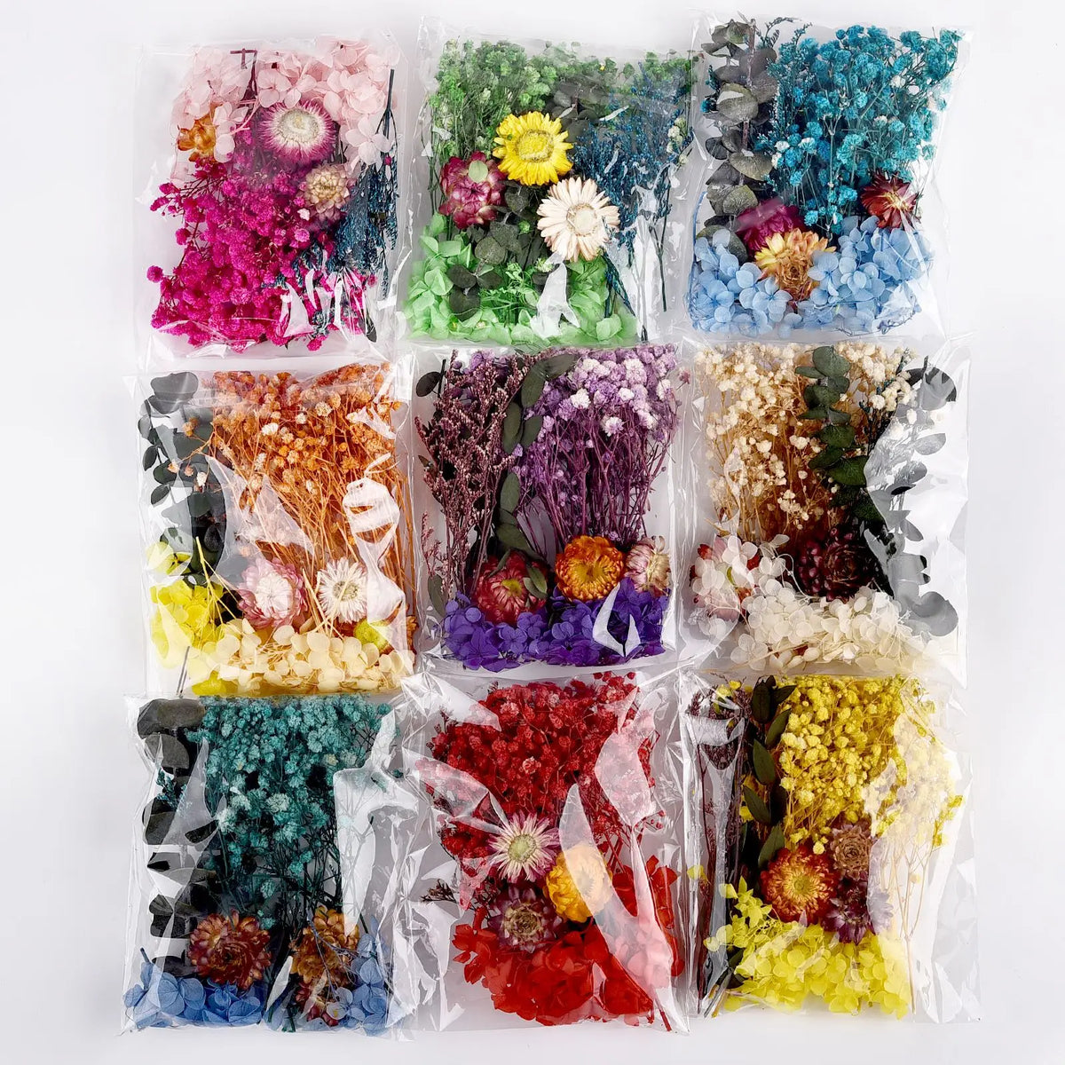 fleurs séchées variées naturelles décoration diy résine bijoux artisanat nail art