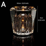 lampe table moderne transparente facettes brillantes élégante chambre coucher ambiance dorée led rechargeable