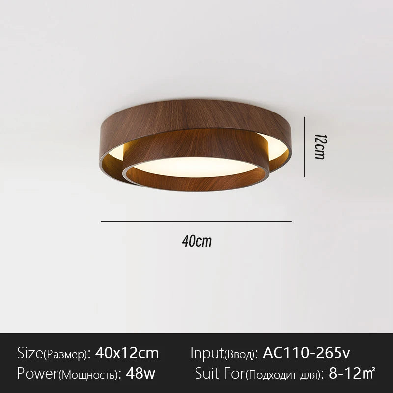 lampe led bois moderne minimaliste marron clair doré veineux lumières télécommande adjustable
