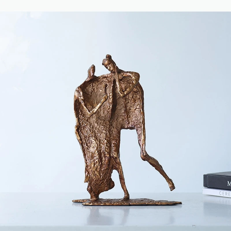 sculpture moderne abstraite bronze noir décoration intérieure contemporain ornement chambre
