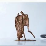 sculpture moderne abstraite bronze noir décoration intérieure contemporain ornement chambre