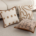 housse coussin polyester géométrique moderne marron blanc décoration canapé voiture