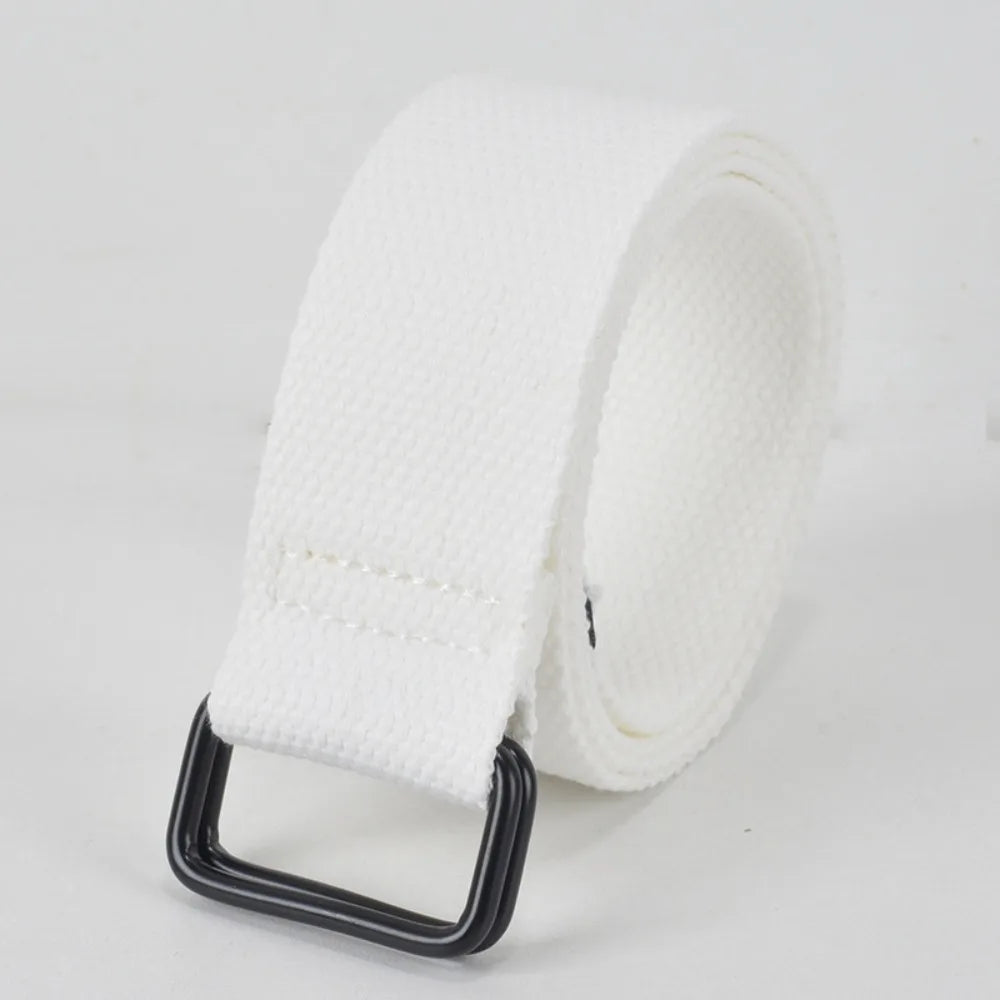 ceinture tissu épais couleur marron noir simple moderne boucle noire adultes unisexe orage vert