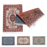 tapis ornements floraux géométriques classique rouge bleu rose beige vert adhésif poupées accessoire