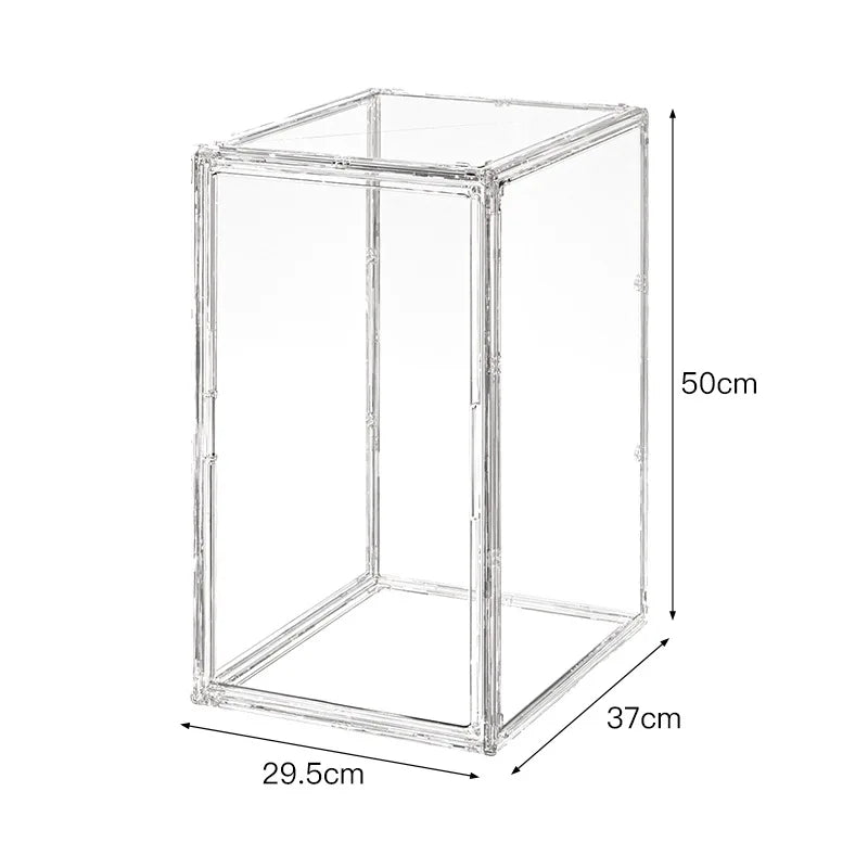 boîte rangement transparente grande taille collection figurines ours peluche voitures sport miniatures