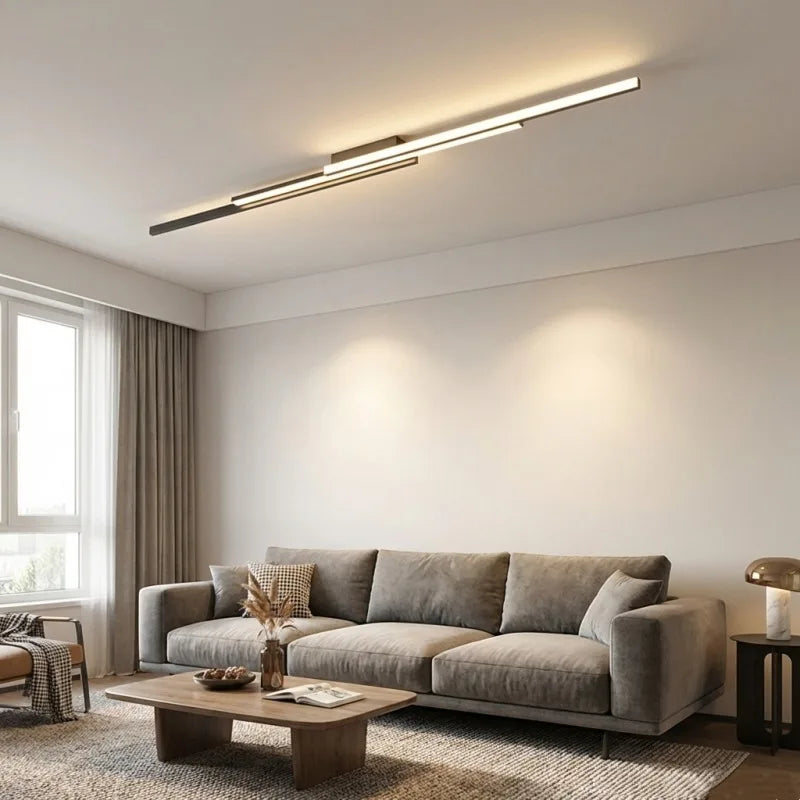 lampe murale moderne noir led dimmable télécommande minimaliste éclairage quotidien 120cm 100cm 80cm