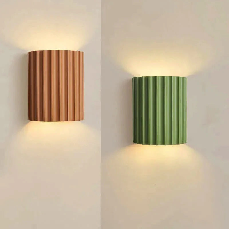 applique murale moderne rayée marron noir vert blanc orange éclairage quotidien fixée mur flux