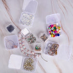 boîtes rangement transparentes modernes clips fermeture poignées 3.5cm 5.5cm bijoux pièces crafts