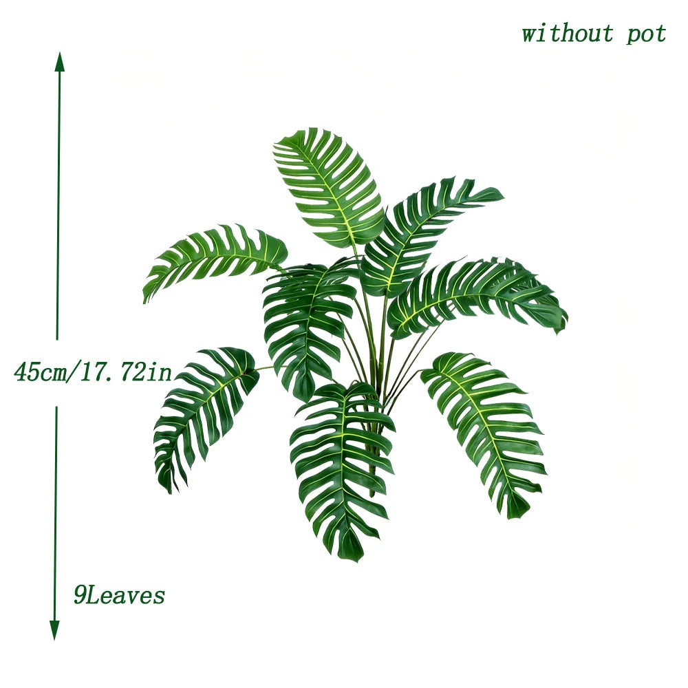 feuilles tropicales artificielles palmier vert monstera decoration maison jardin plante synthetique branches feuillage naturel