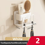 porte brosses dents adhésif moderne noir mat salle bains accessoires toilette crème dentifrice soins