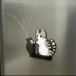 aimants réfrigérateur chat moustaches dessin animé vase noir blanc ornement collection autocollant