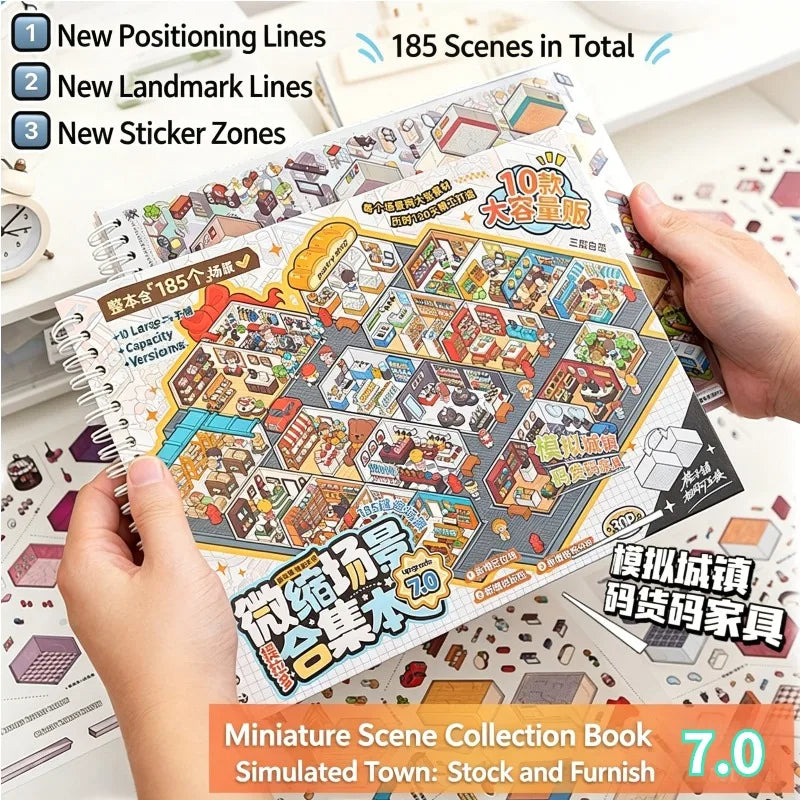 feuilles stickers miniatures scènes cartoon scrapbooking materiaux decoratifs journaling adultes multicolores geometriques