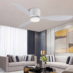 ventilateur led moderne vitesses télécommande noir blanc boisclair