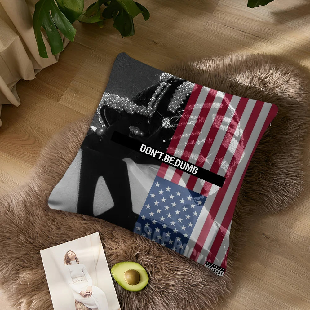 taie d'oreiller carrée 50x50cm polyester motif ASAP ROCKY DON'T BE DUMB moderne fixations