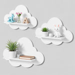 étagères murales nuage blanches moderne adhésives poupée vase fleurs lettres plantes livres chambre
