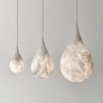 suspension moderne marbre blanc beige résine câble suspendu led contemporaine