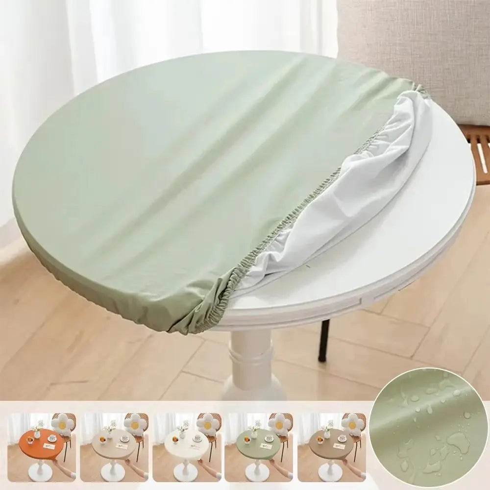 housse table moderne 60cm 80cm vert clair bleu beige élastique polyester resistant