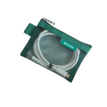 sac main vert maille moderne fermeture eclaire rangement chargeur cable boite données