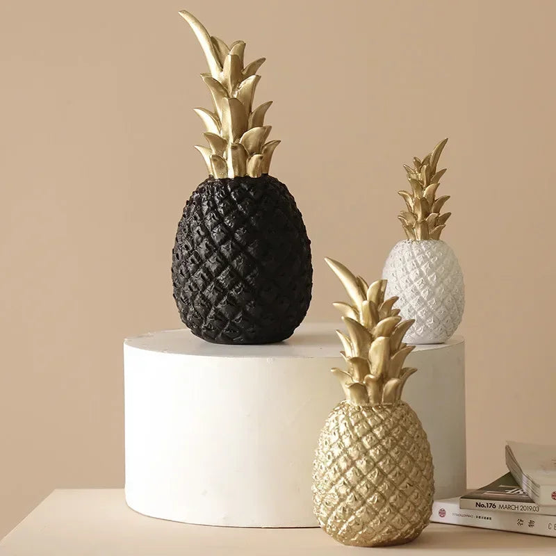 décoration intérieure ananas or noir blanc moderne minimaliste salon maison